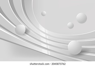 Fondo de presentación abstracto de curva moderna 3D. El fondo del papel de lujo cortado. Plantilla de decoración abstracta y fondo