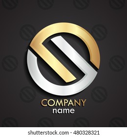 3d modern design circle gold silver logo