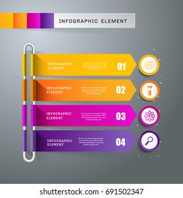3D Modern design number 4 step template.can used for banner chart diagram workflow timeline and web design,presentation templates background.Vector illustration.