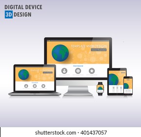 3d Modern devices mockups fpr your business projects. web templates included.
