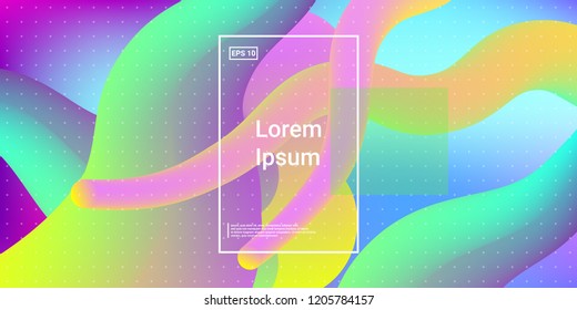 3D Modern Dynamic Flow Shapes with Color Fluid Glow Effect. Bright Geometric Waves Element for Brochure, Website, Flyer Design. Wavy Vibrant Movement Composition. Vector illustration Eps10.