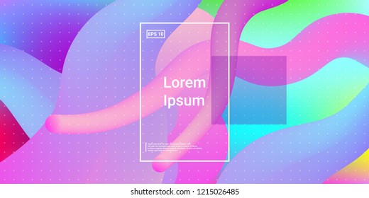 3D Modern Dynamic Flow Shapes with Color Fluid Glow Effect. Bright Geometric Waves Element for Brochure, Website, Flyer Design. Wavy Vibrant Movement Composition. Vector illustration Eps10.