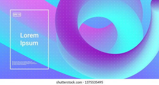 3D Modern Dynamic Flow Shapes with Color Fluid Glow Effect. Bright Geometric Waves Element for Brochure, Website, Flyer Design. Wavy Vibrant Movement Composition. Vector illustration Eps10.