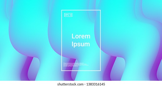 3D Modern Dynamic Flow Shapes with Color Fluid Glow Effect. Bright Geometric Waves Element for Brochure, Website, Flyer Design. Wavy Vibrant Movement Composition. Vector illustration Eps10.