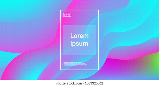 3D Modern Dynamic Flow Shapes with Color Fluid Glow Effect. Bright Geometric Waves Element for Brochure, Website, Flyer Design. Wavy Vibrant Movement Composition. Vector illustration Eps10.
