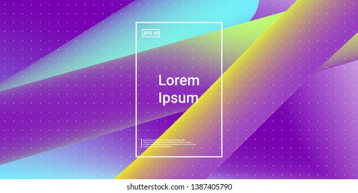 3D Modern Dynamic Flow Shapes with Color Fluid Glow Effect. Bright Geometric Waves Element for Brochure, Website, Flyer Design. Wavy Vibrant Movement Composition. Vector illustration Eps10.
