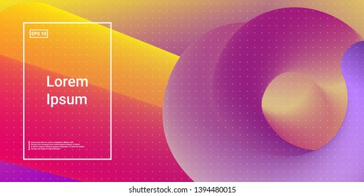 3D Modern Dynamic Flow Shapes with Color Fluid Glow Effect. Bright Geometric Waves Element for Brochure, Website, Flyer Design. Wavy Vibrant Movement Composition. Vector illustration Eps10.