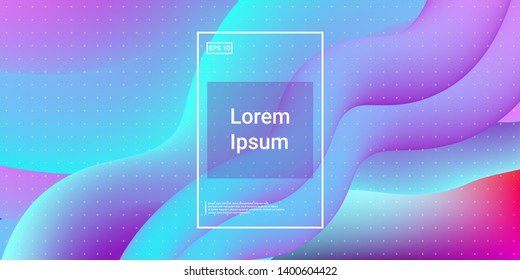 3D Modern Dynamic Flow Shapes with Color Fluid Glow Effect. Bright Geometric Waves Element for Brochure, Website, Flyer Design. Wavy Vibrant Movement Composition. Vector illustration Eps10.