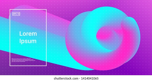 3D Modern Dynamic Flow Shapes with Color Fluid Glow Effect. Bright Geometric Waves Element for Brochure, Website, Flyer Design. Wavy Vibrant Movement Composition. Vector illustration Eps10.