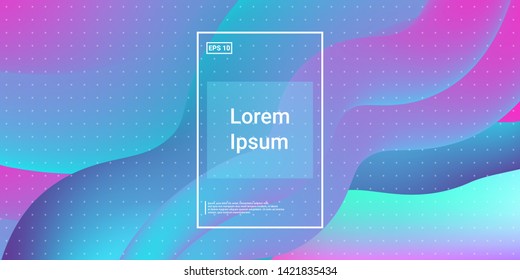 3D Modern Dynamic Flow Shapes with Color Fluid Glow Effect. Bright Geometric Waves Element for Brochure, Website, Flyer Design. Wavy Vibrant Movement Composition. Vector illustration Eps10.