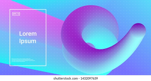 3D Modern Dynamic Flow Shapes with Color Fluid Glow Effect. Bright Geometric Waves Element for Brochure, Website, Flyer Design. Wavy Vibrant Movement Composition. Vector illustration Eps10.
