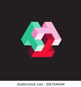 3D modern geometric logo design. fit for business, finance, individual icon etc.