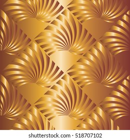 3d modern gold background. Abstract  seamless pattern. Vector design.