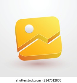 3d modern golden gallery icon vector