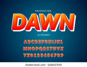 3d modern gradient color font style, set of letters and numbers with vibrant gradient color