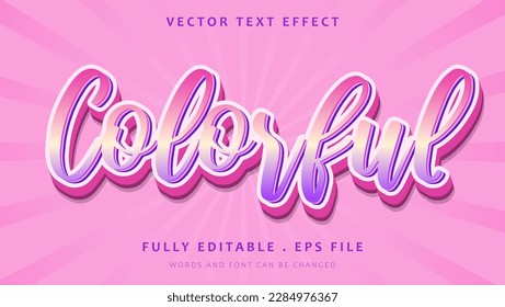 3d Modern Gradient Colorful Editable Text Effect Design. Effect Saved In Graphic Style