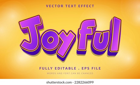 3d Modern Gradient Joyful Editable Text Effect Design Template. Effect Saved In Graphic Style
