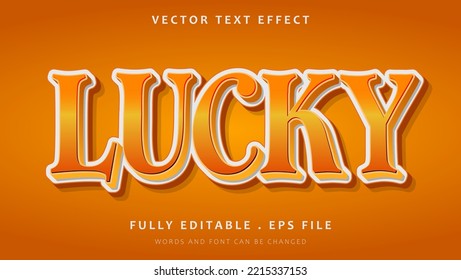 3d Modern Gradient Word Lucky Editable Text Effect Design. Effect Saved In Graphic Style