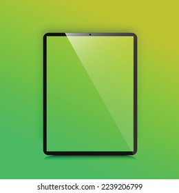 3d modern high quality vector tablet computer mockups. Tablet device UI UX mockup for presentation template. Ultra realistic modern tablet frame with blank screen isolated templates.