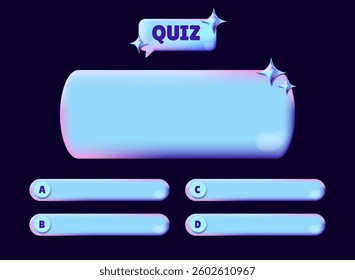 3d modern hologram vibrant quiz design layout template