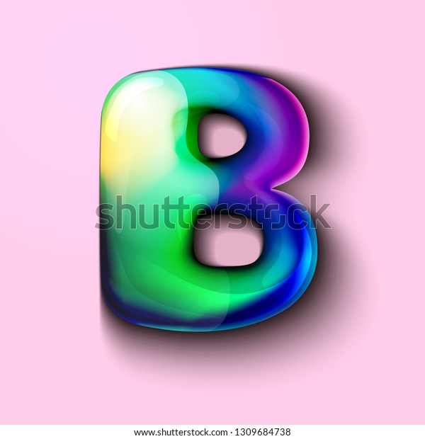 3d Modern Holographic Letter B 3d Stock Vector (Royalty Free ...