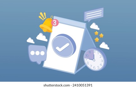 3D Modern 3D illustration of appointment concept.3d goal for technology,online social media usage illustration.