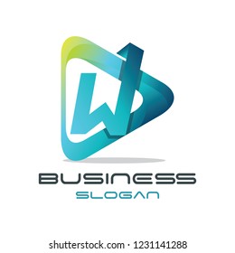 3d Modern Letter 'W' 