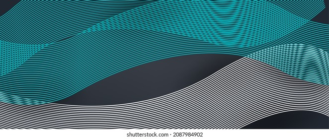 3d modern line wave curve abstract background