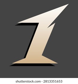 3D modern metallic esport gaming number one logo design element