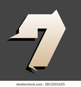 3D modern metallic esport gaming number seven logo design element
