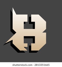 3D modern metallic esport gaming number eight logo design element