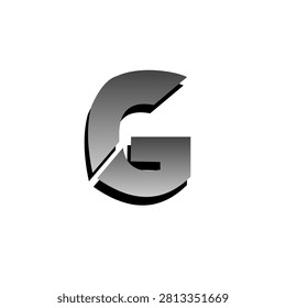 3D modern metallic esport gaming letter G logo design element