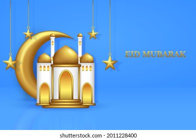 Banner moderno mínimo eid mubarak muslimin
