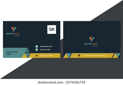 3d modern minimalist business card creative design, vector layout