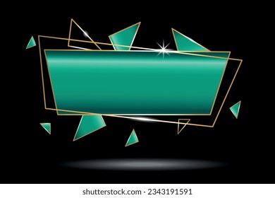 3D Modern Neon Gradient and Gold Isolated Banner Designs Realistic Signboard or Bar with Modern Shiny Gold Frame Modern Realistic Banner Templates for Adding Text or Titles on Black Background