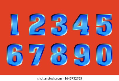 3D modern numbers with nice background