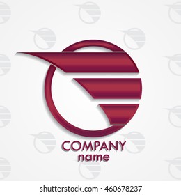 3d modern purple design logo / vector illustration