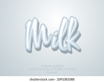 3d modern soft milk handwriting text effect