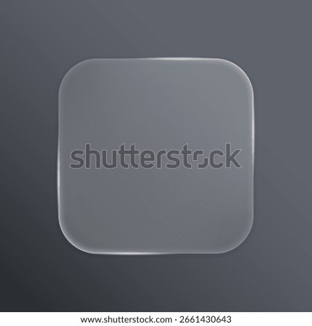 3D modern square button elements in the style of liquid glass and glossy surface. User interface element for ui ux design. Glass morphism. Transparent frames and buttons. Vector illustration.