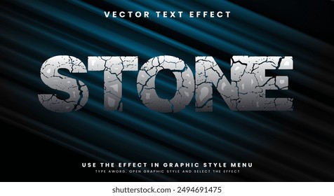 3D Modern Stone futuristic editable text style Template