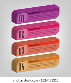 Moderne 3D-Textbox-Vorlage, Banner-Infografiken