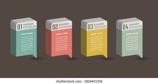 Moderne 3D-Textbox-Vorlage, Banner-Infografiken