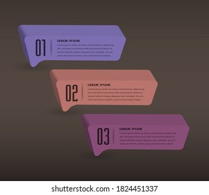 3D modern text box template, banner Infographics