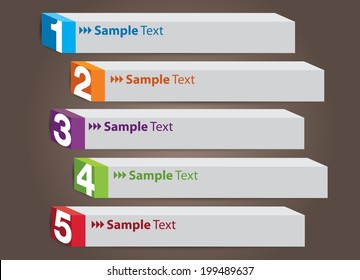 3D modern text box template, number