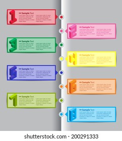 3D modern time line, text box.