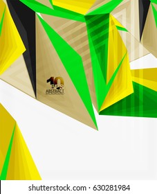 3d modern triangle low poly abstract shape, geometric vector