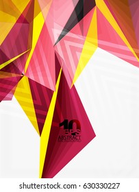 3d forma abstracta de triángulo moderno de baja polilla, vector geométrico