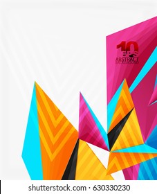 3d modern triangle low poly abstract shape, geometric vector