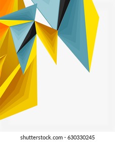 3d modern triangle low poly abstract shape, geometric vector