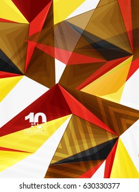 3d forma abstracta de triángulo moderno de baja polilla, vector geométrico